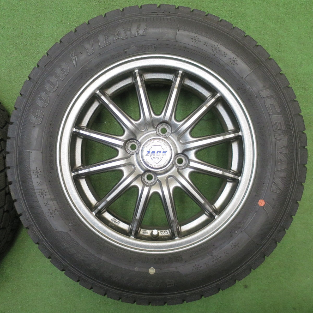 ほぼ未使用！23年！キレイ★スタッドレス 185/70R14 グッドイヤー アイスナビ7 ZACK JP-812 MONZA ザック 14インチ PCD100/4H★6032602NJノ