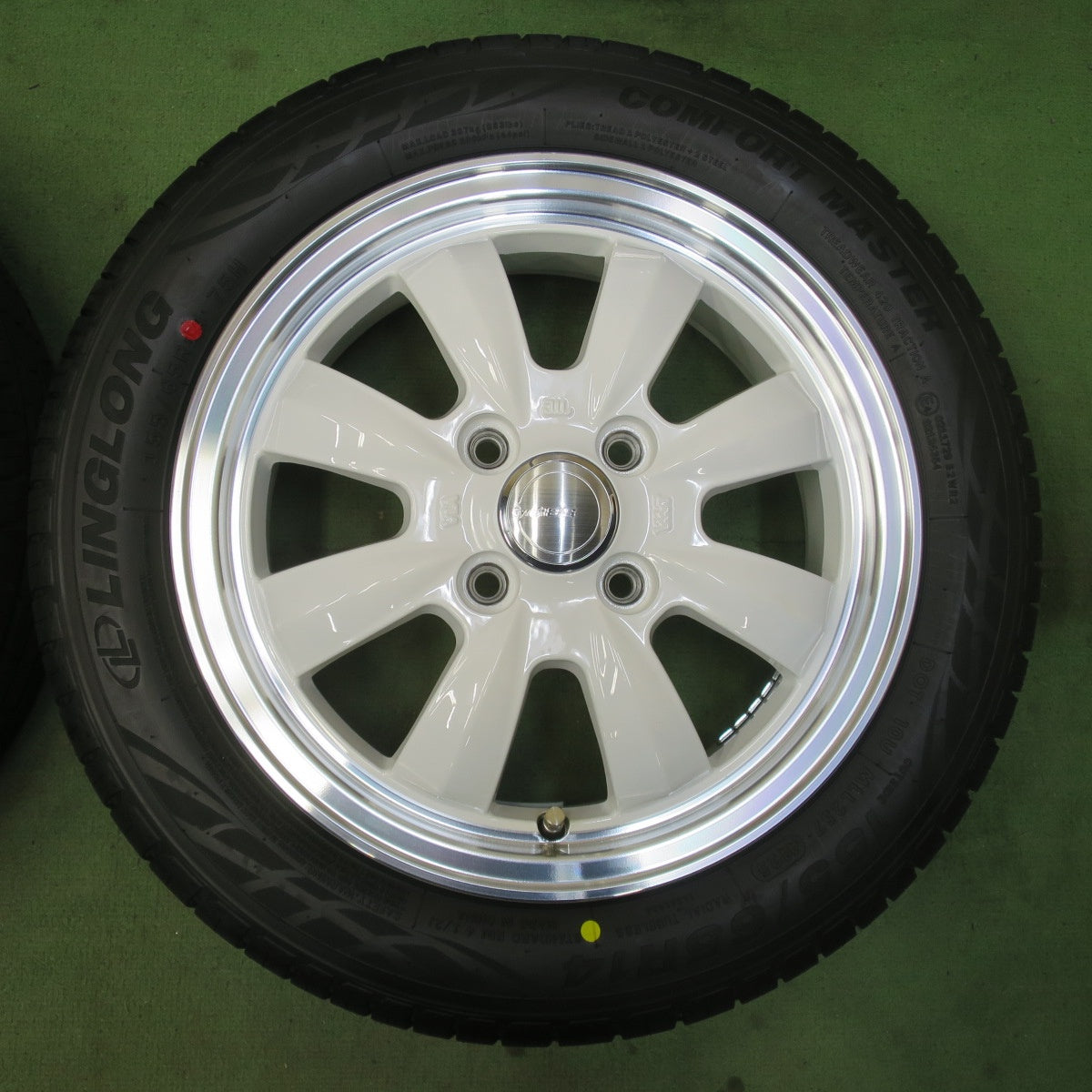 ほぼ未使用！25年！美品★Gyraft 8S 155/65R14 リンロン COMFORT MASTER グラフト コンフォート マスター 14インチ PCD100/4H★6040407イノ