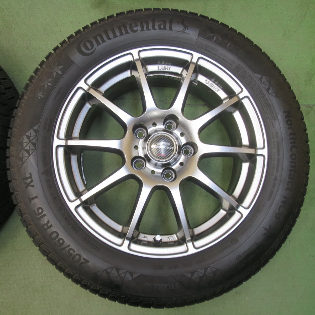 バリ溝！23年！キレイ！9分◎スタッドレス 205/60R16 コンチネンタル ノースコンタクト NC6 SCHNEIDER ATECH シュナイダー 16インチ PCD114.3/5H◎6102003イス