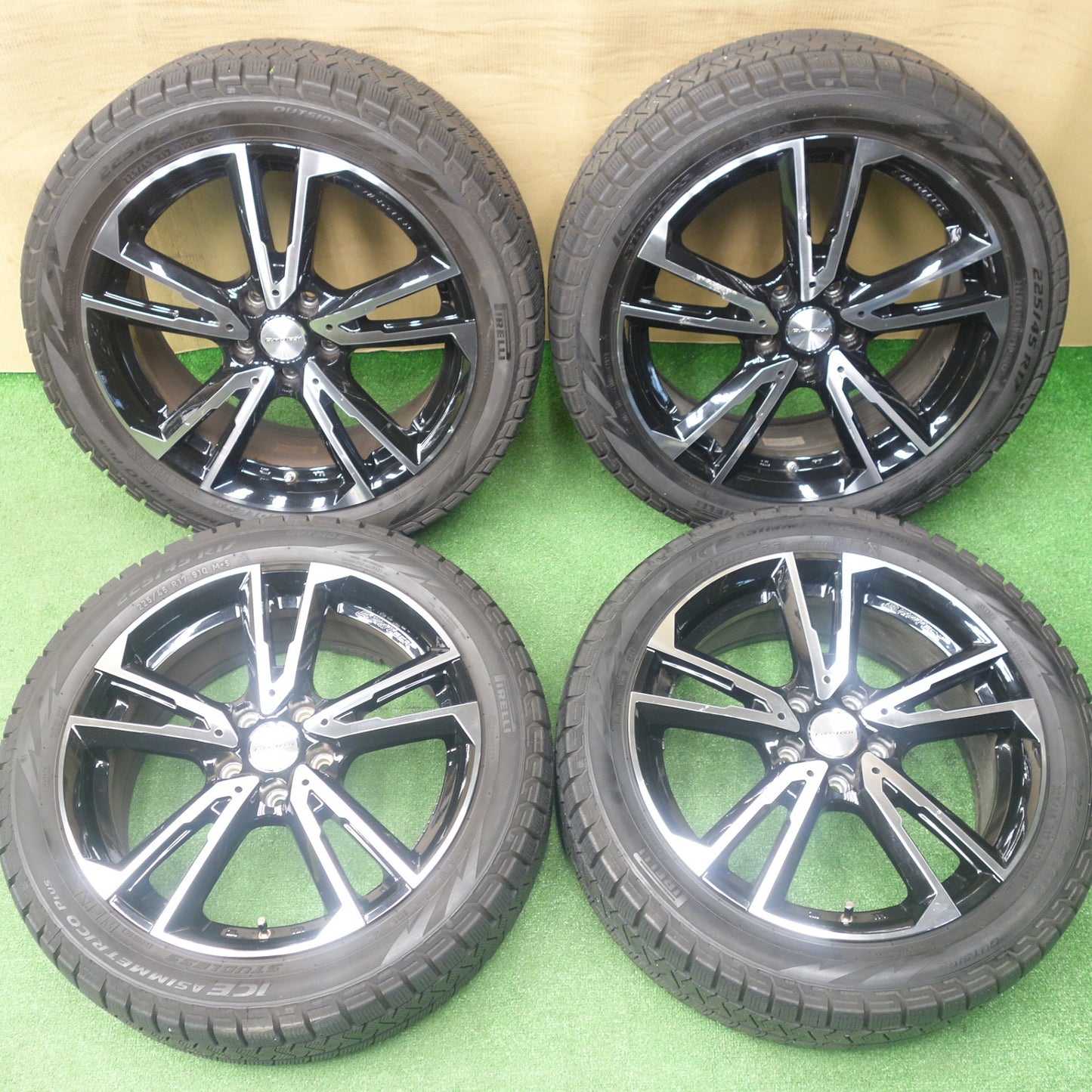 バリ溝！9.5分★プジョー 3008 EUROTECH GAYA SOLI 225/45R17 スタッドレス ピレリ アイスアシンメトリコ プラス ユーロテック ガヤ ソリ 17インチ PCD108/5H★6020803KTス