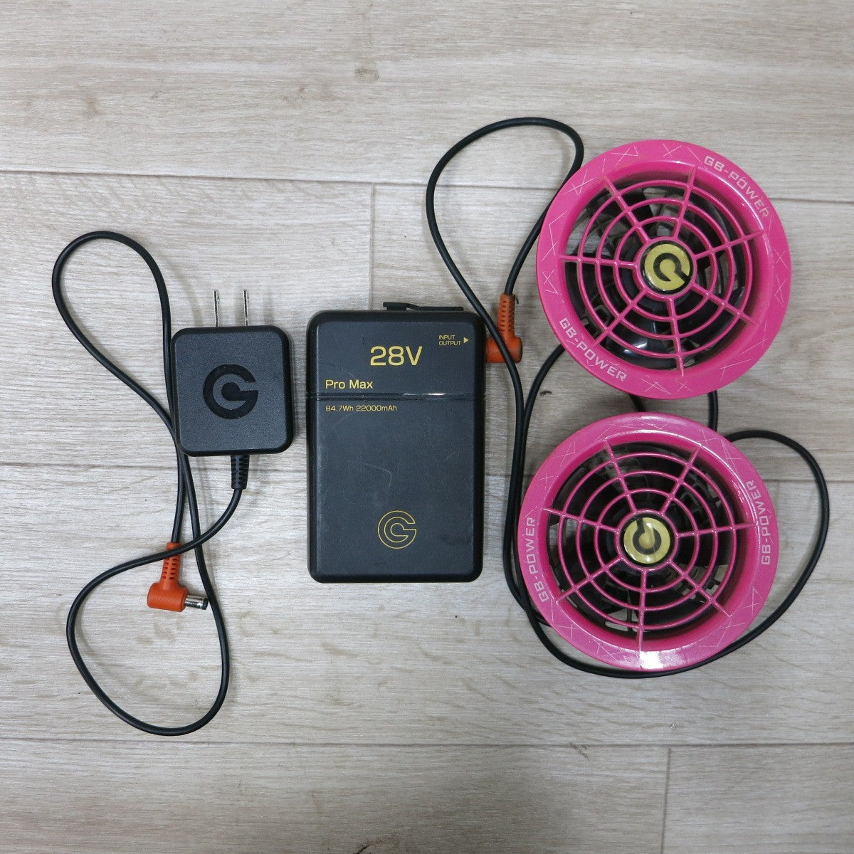[送料無料] ◆GB-POWER 長信 ジャパン バッテリー ファン セット GB428PD 28V GF1 ピンク 空調服用◆