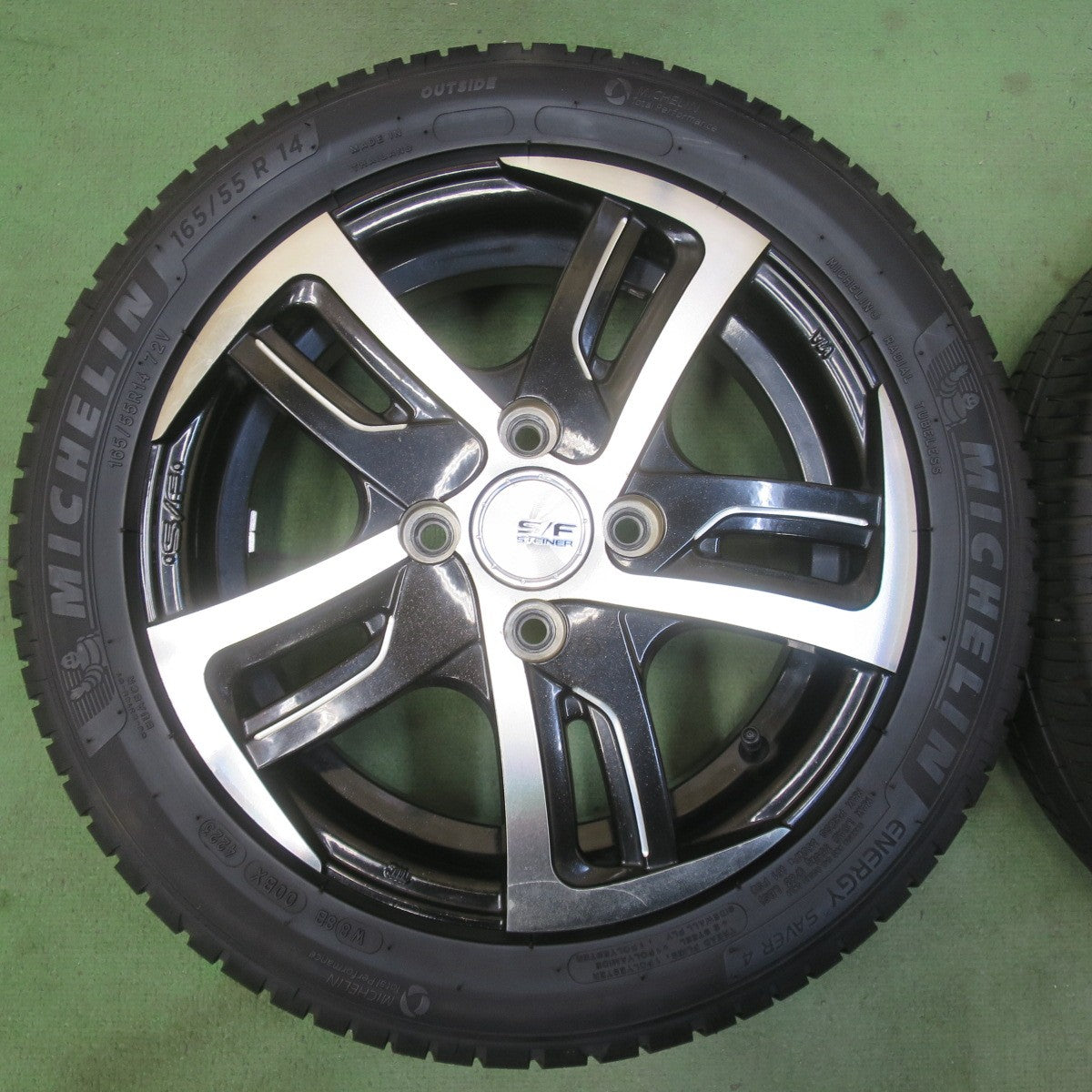 バリ溝！23年！9.5分以上★S/F STEINER SF-C 165/55R14 ミシュラン エナジーセイバー4 14インチ シュタイナー 軽サイズ PCD100/4H★6031604イノ