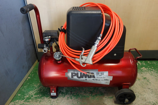 [送料無料] 付属品付き☆SK11 藤原産業 エア コンプレッサー PUMA SR-102 SR-L30MPT タンク容量 30L AC100V エアー ツール 工具☆