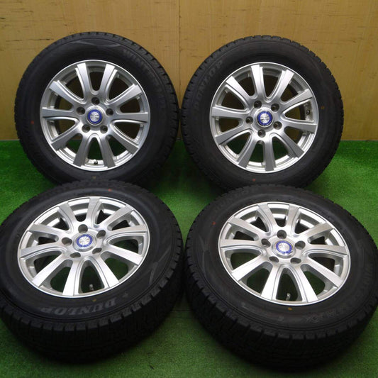 バリ溝！21年！キレイ！9.5分★スタッドレス 195/65R15 ダンロップ ウインターマックス WM02 JENEIGE 15インチ PCD114.3/5H★4122705Hス