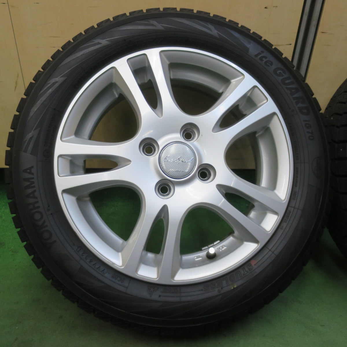 バリ溝！ほぼ10分★スタッドレス 155/65R14 ヨコハマ アイスガード iG70 EuroSpeed MANARAY SPORT ユーロスピード 14インチ PCD100/4H★6060603イス