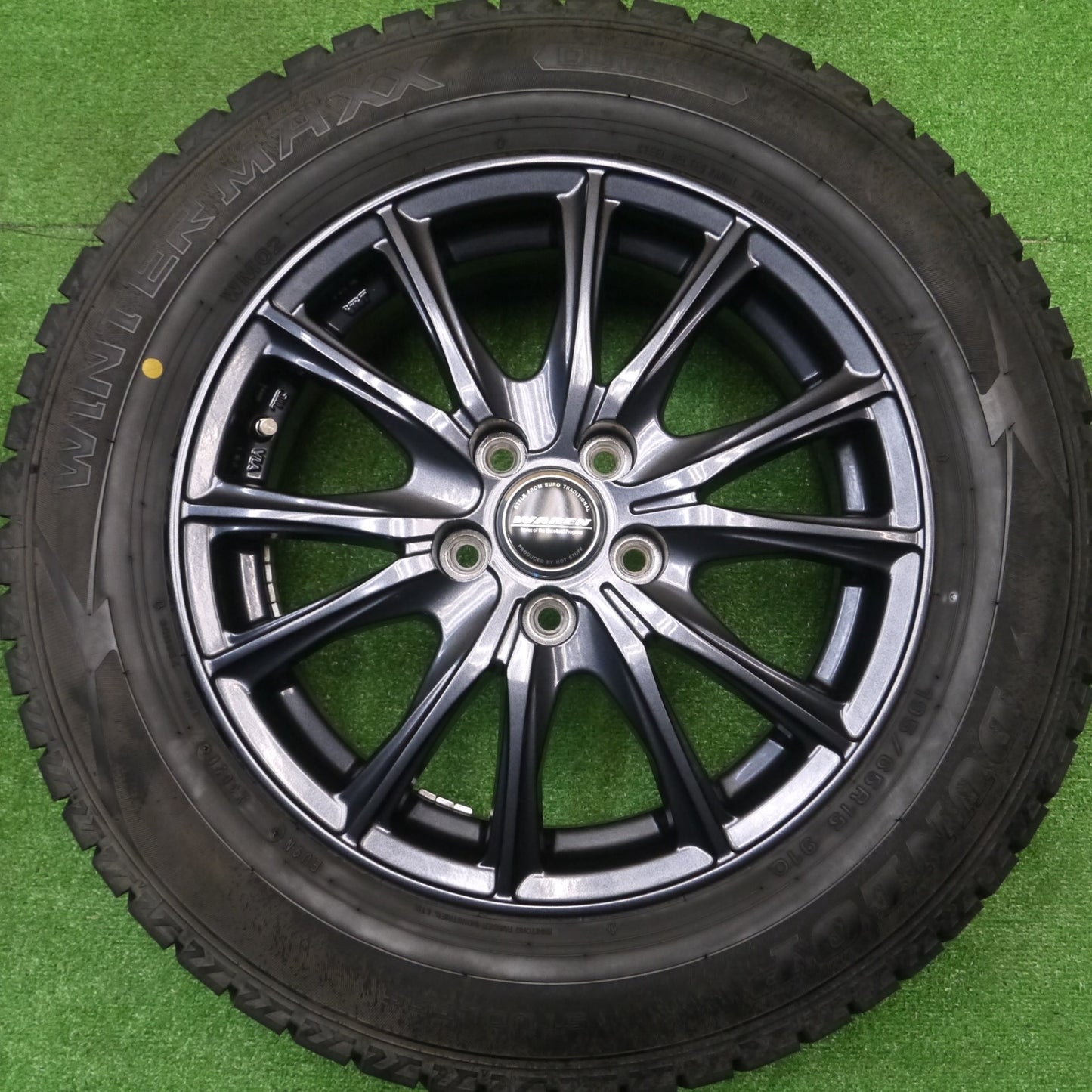 [送料無料] バリ溝！20年！キレイ！9.5分★プリウス 等 195/65R15 スタッドレス ダンロップ ウインターマックス WM02 WAREN ヴァーレン 15インチ PCD100/5H★4092002Hス