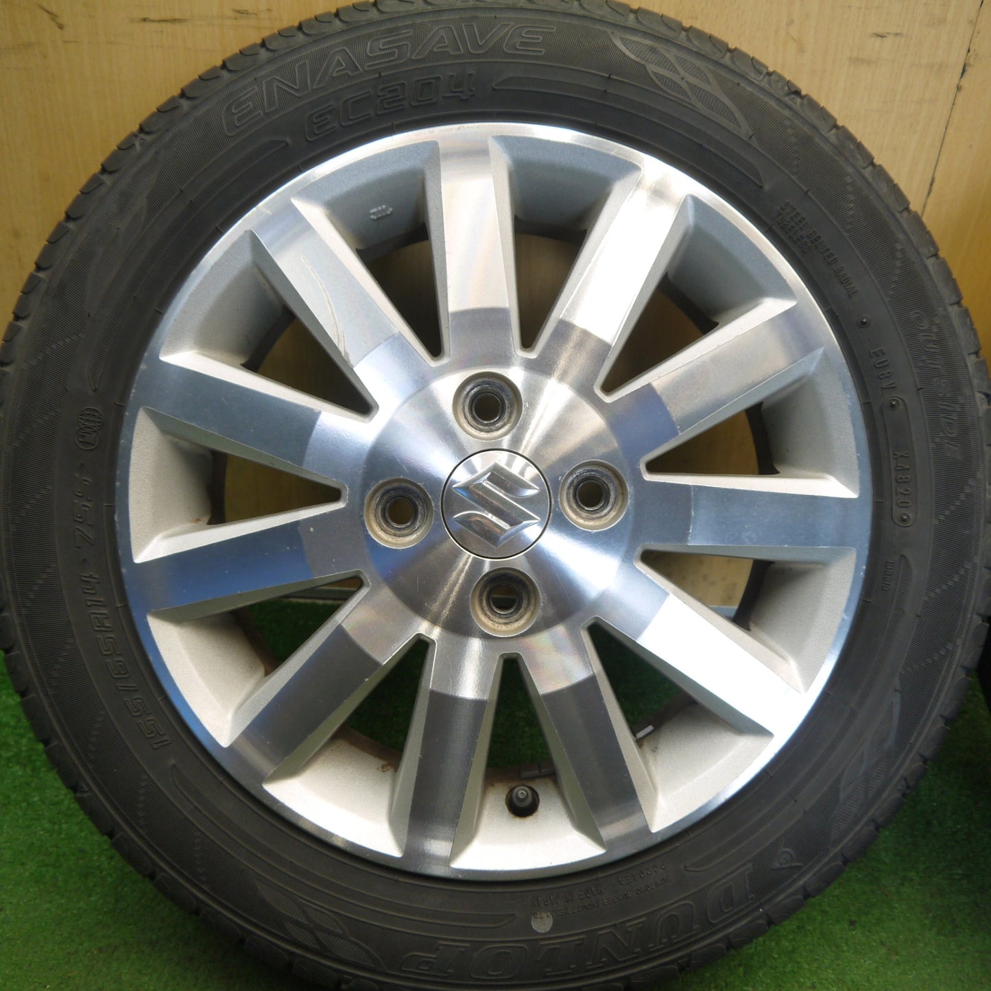 4本価格◎スズキ ワゴンR 純正 155/65R14 ダンロップ エナセーブ EC204 14インチ PCD100/4H◎6061508Hノ