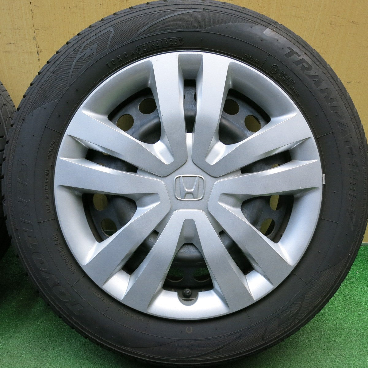 バリ溝！25年！9.5分★ホンダ フィット 純正 スチール 185/60R15 トーヨー トランパス MP7 15インチ PCD100/4H★6032904HAノ