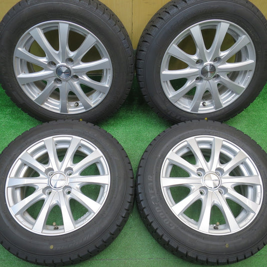 バリ溝！24年！キレイ！ほぼ10分★スタッドレス 165/65R14 グッドイヤー アイスナビ7 ravrion RS01 ラブリオン 14インチ ソリオ ハスラー 等 PCD100/4H★5110705NJス