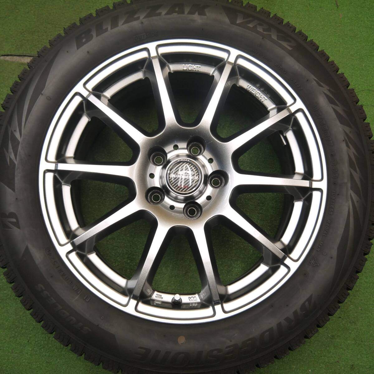 バリ溝！24年！キレイ！9.5分★スタッドレス 215/55R17 ブリヂストン ブリザック VRX2 SCHNEIDER ATECH シュナイダー 17インチ PCD114.3/5H★5031902Hス
