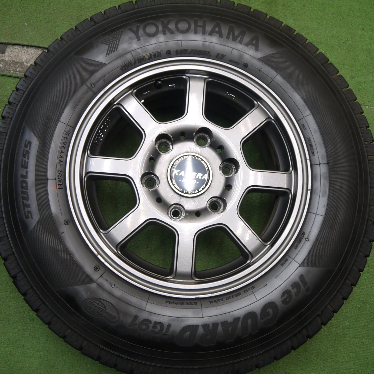 4本価格！22年★ハイエース 等 スタッドレス 195/80R15 107/105L ヨコハマ アイスガード iG91 KAZERA H200 カゼラ 15インチ PCD139.7/6H★5071603Hス