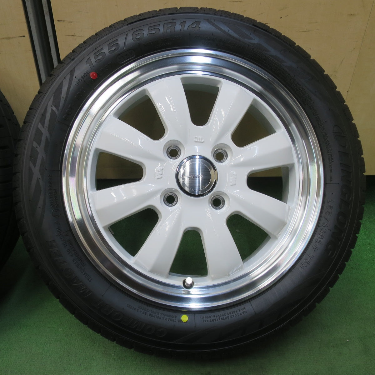 ほぼ未使用！25年！美品★Gyraft 8S 155/65R14 リンロン COMFORT MASTER グラフト コンフォート マスター 14インチ PCD100/4H★6040407イノ