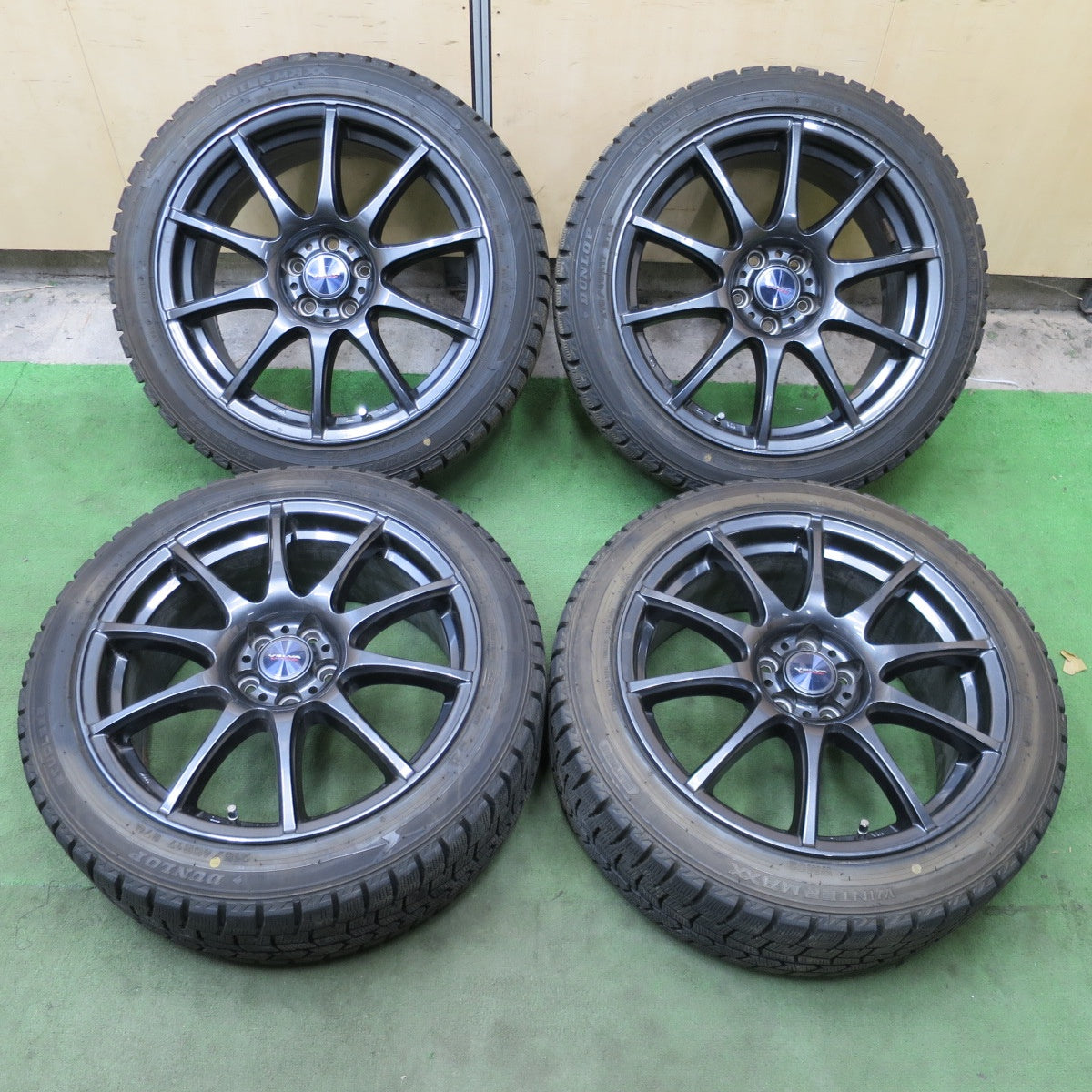 バリ溝！9.5分◎プリウス 86 BRZ 等 215/45R17 スタッドレス ダンロップ ウインターマックス WM02 VELVA CHARGE ヴェルヴァ 17インチ PCD100/5H◎6082502NGス