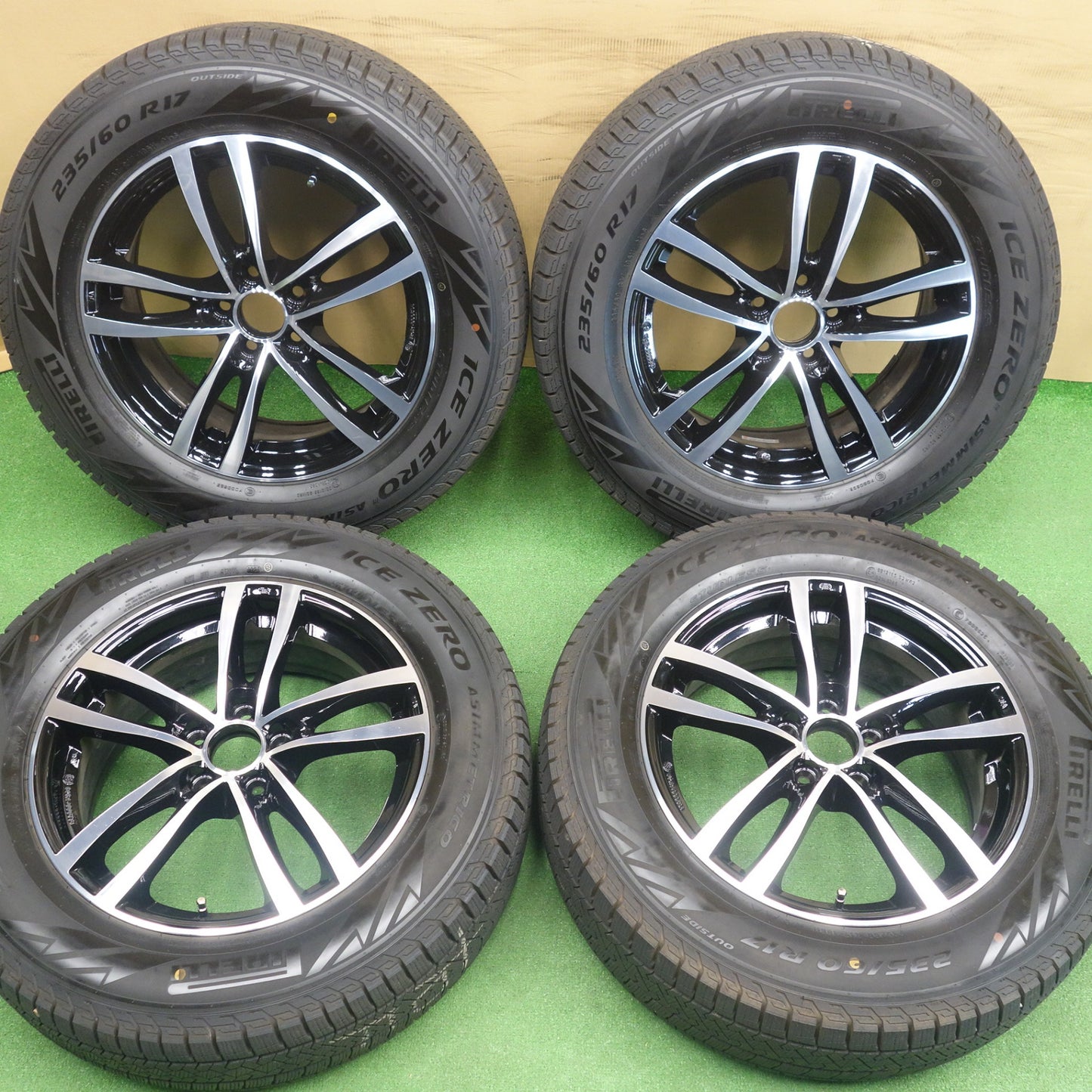 バリ溝！24年！キレイ！9.5分以上◎ボルボ 等 VST Type RC 235/60R17 スタッドレス ピレリ アイスゼロ アシンメトリコ 17インチ PCD108/5H◎6061702KTス