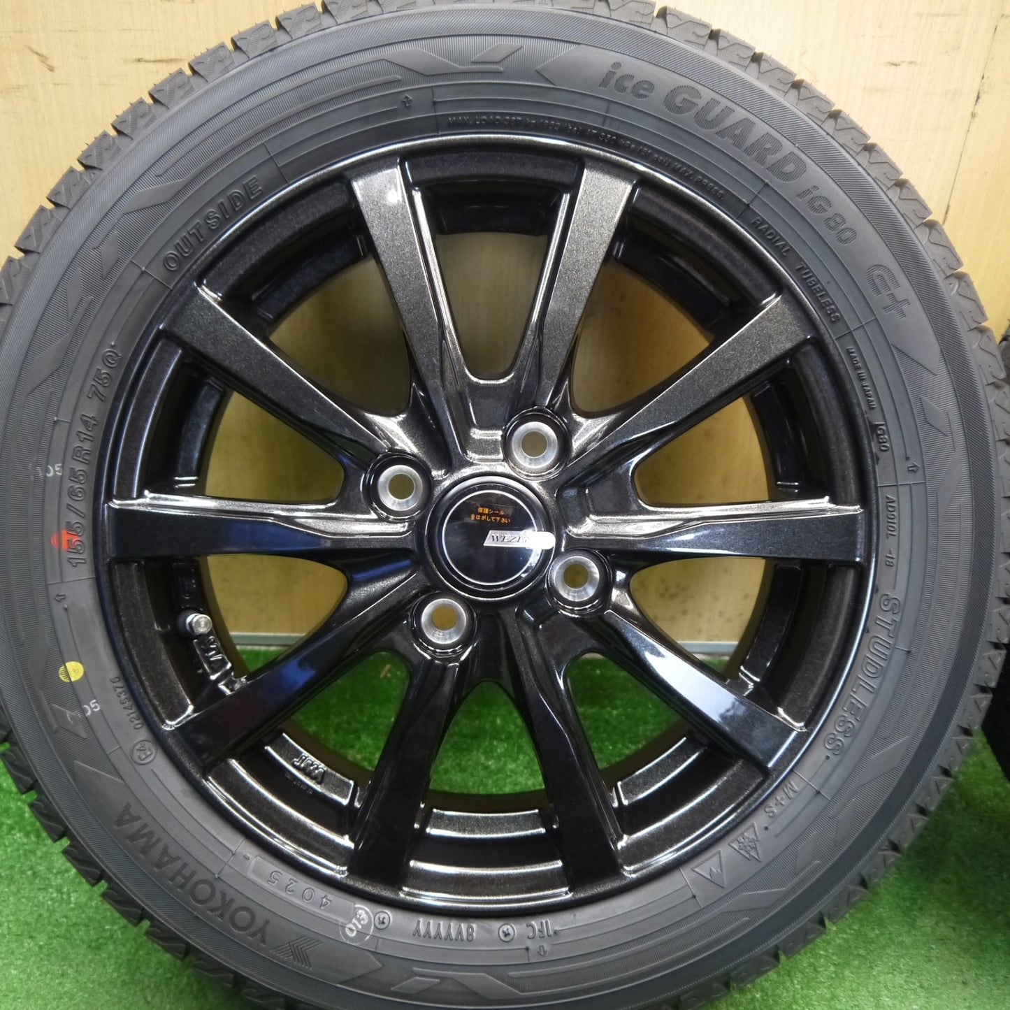 未使用！25年◎スタッドレス 155/65R14 ヨコハマ アイスガード iG80 WEZEN ウェーゼン 14インチ PCD100/4H◎6070502Hス