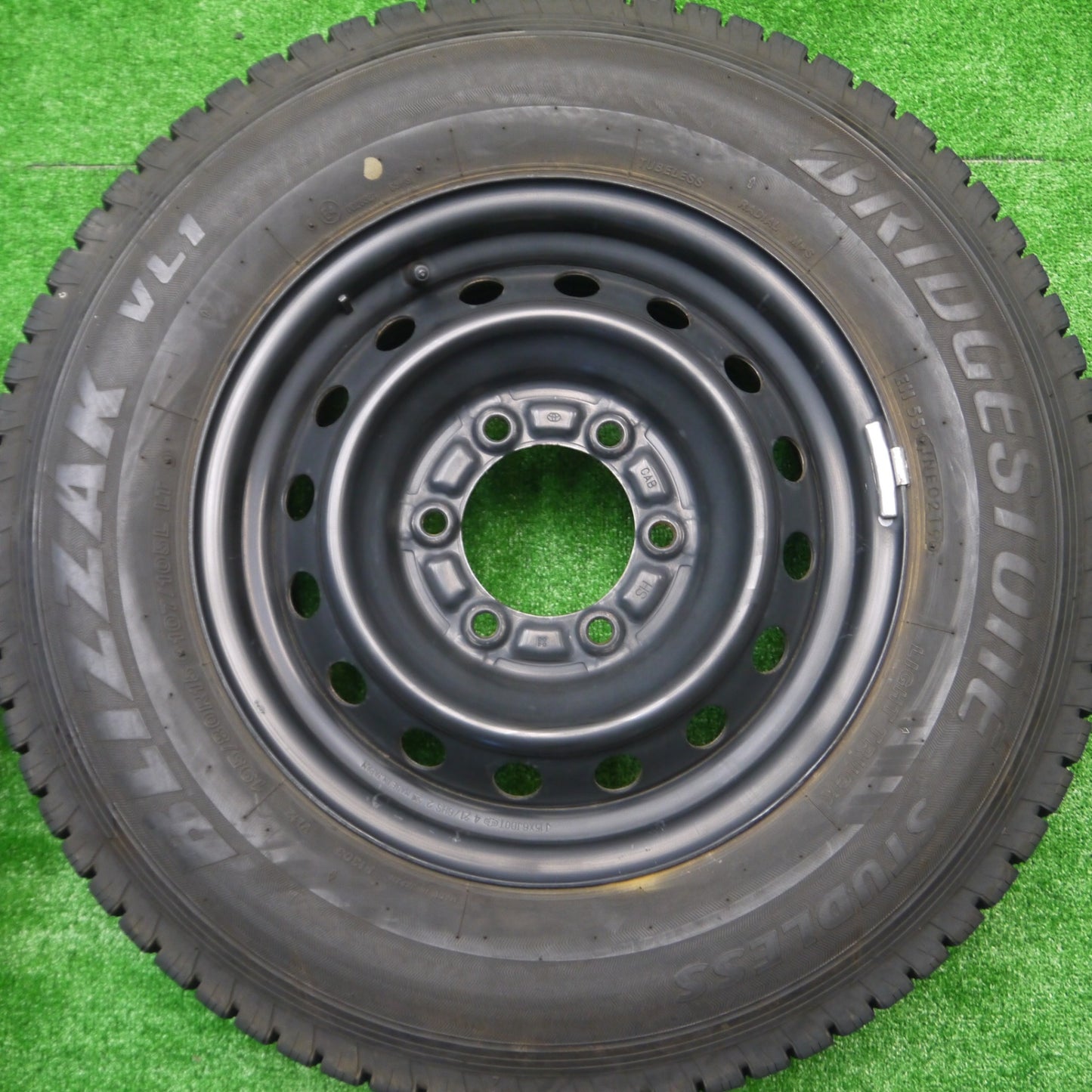*送料無料* バリ溝！9分★トヨタ ハイエース 純正 スチール 195/80R15 107/105L スタッドレス ブリヂストン ブリザック VL1 PCD139.7/6H★4080603Hス
