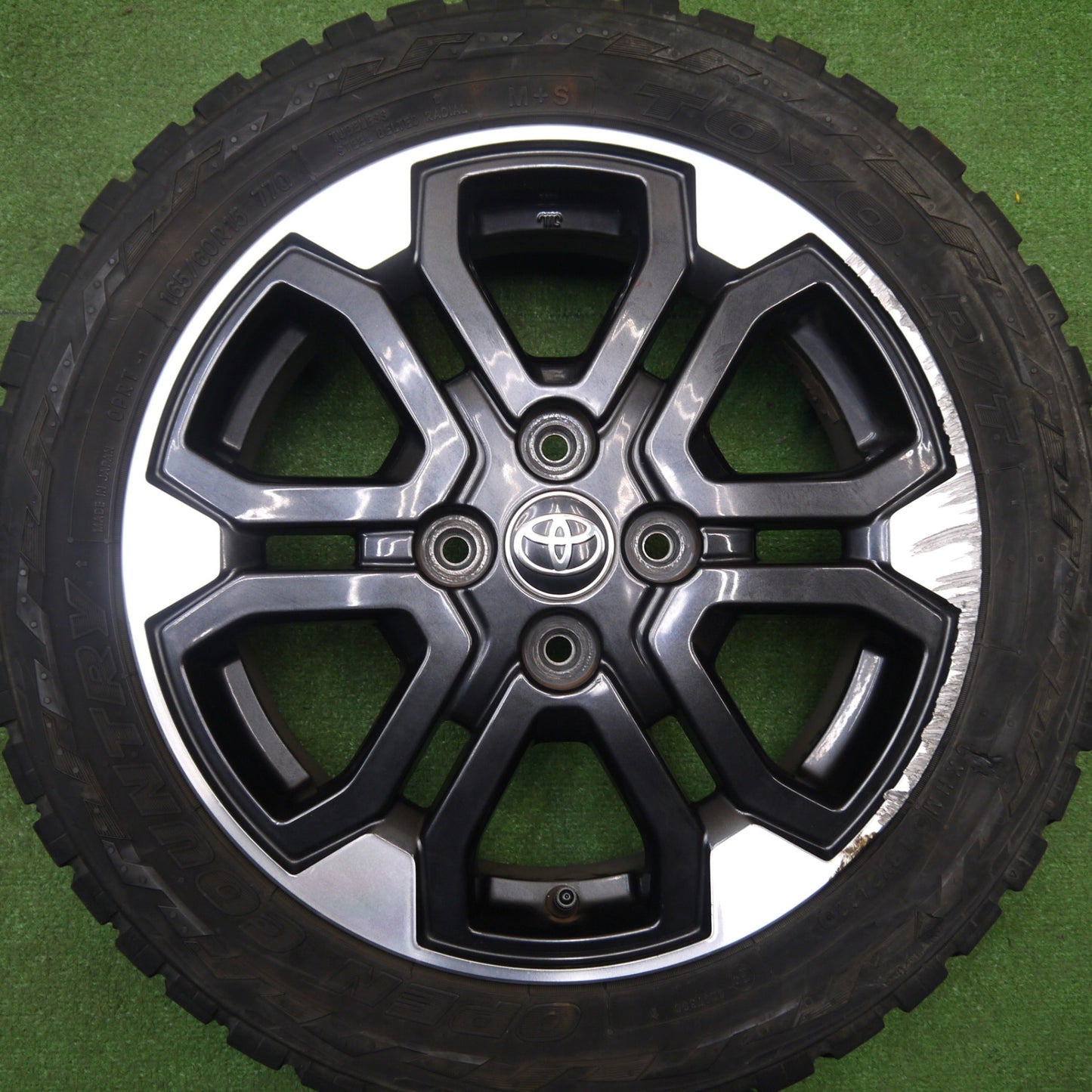 バリ溝！22年！8.5分★トヨタ LA250A ピクシス ジョイ 純正 165/60R15 トーヨー R/T オープン カントリー 15インチ PCD100/4H★5120806Hノ