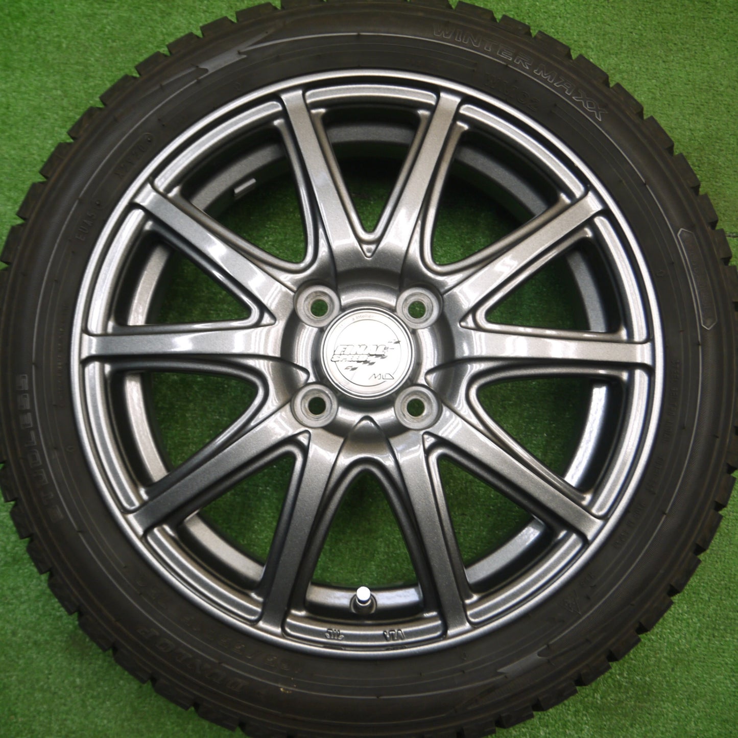 [送料無料] バリ溝！20年！キレイ！9分★スタッドレス 165/55R15 ダンロップ ウインターマックス WM02 FINAL SPEED MiD ファイナルスピード 軽自動車 PCD100/4H★4112010Hス
