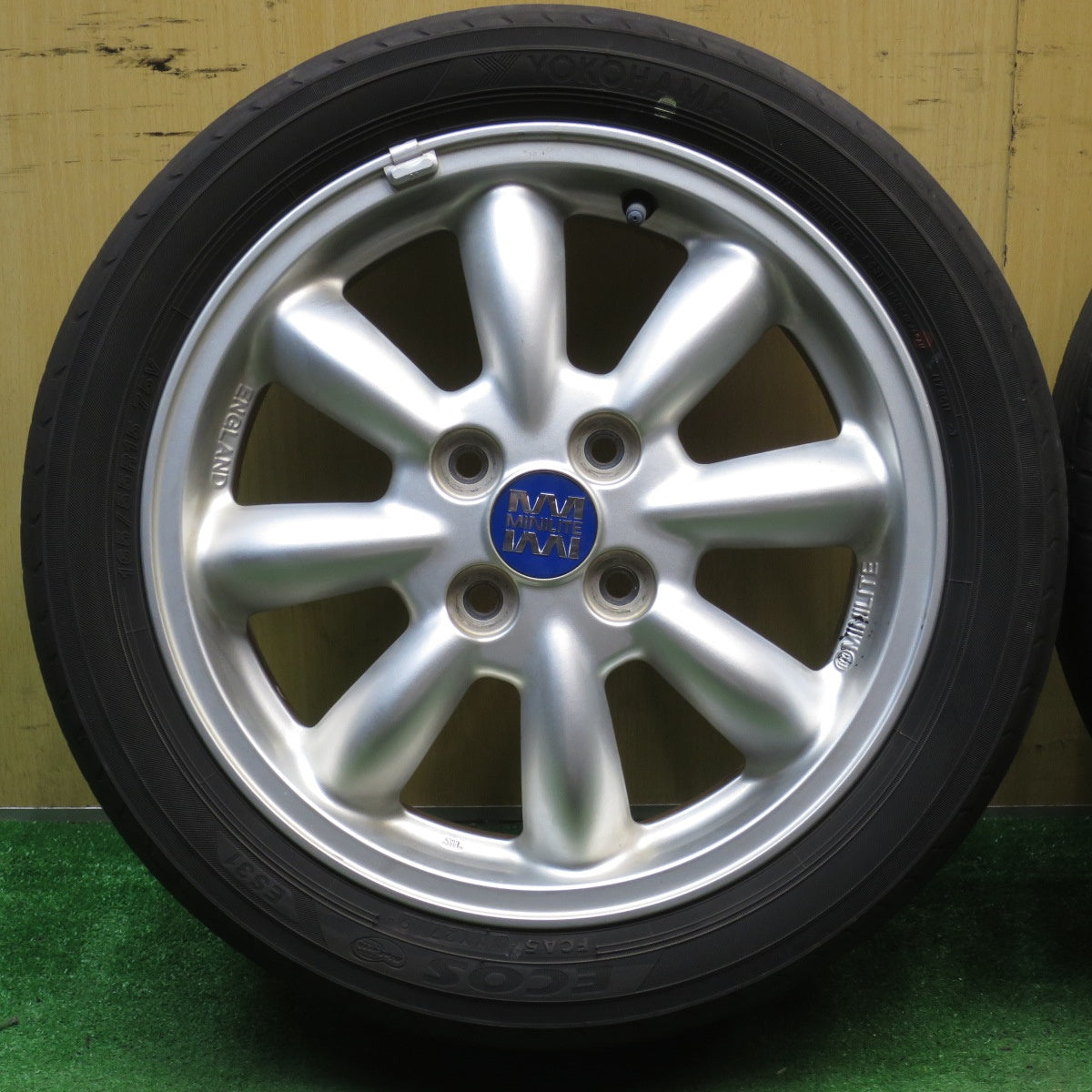 キレイ★ダイハツ ミラジーノ 純正 MINILITE 165/55R15 ヨコハマ エコス ES31 ミニライト 15インチ PCD100/4H★5073003NJノ