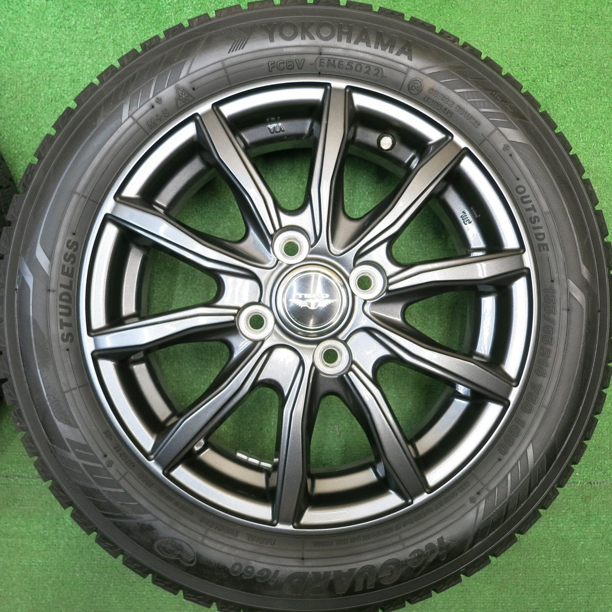 バリ溝！22年！キレイ！9.5分★スタッドレス 155/65R14 ヨコハマ アイスガード iG60 TEAD テッド 14インチ PCD100/4H★5121413HAス
