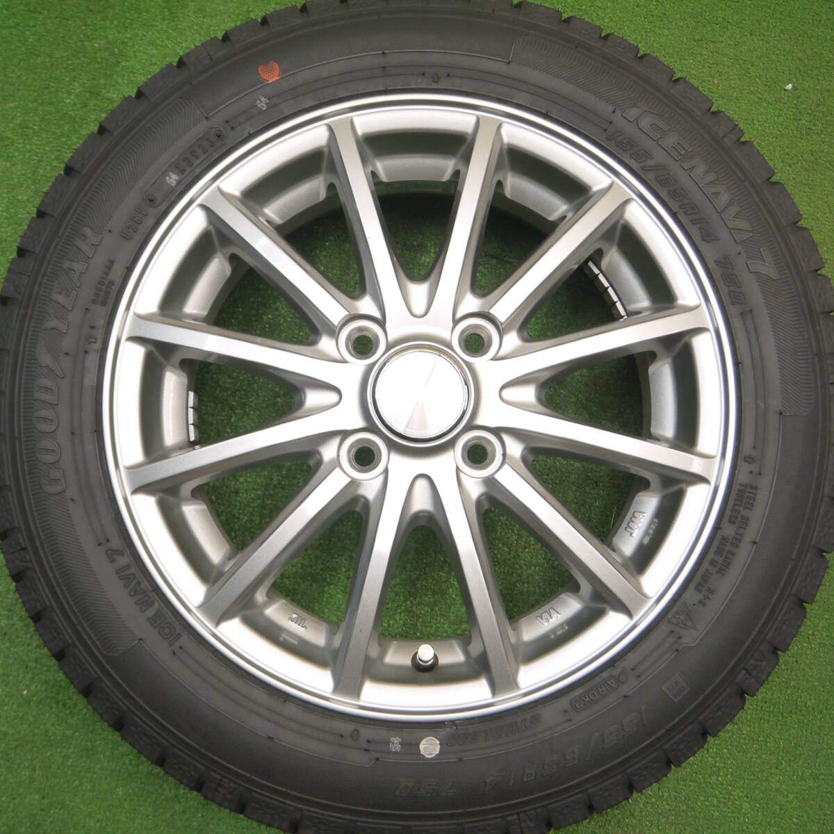 タイヤほぼ未使用！23年！キレイ★スタッドレス 155/65R14 グッドイヤー アイスナビ7 WEZEN 14インチ PCD100/4H★4121610Hス