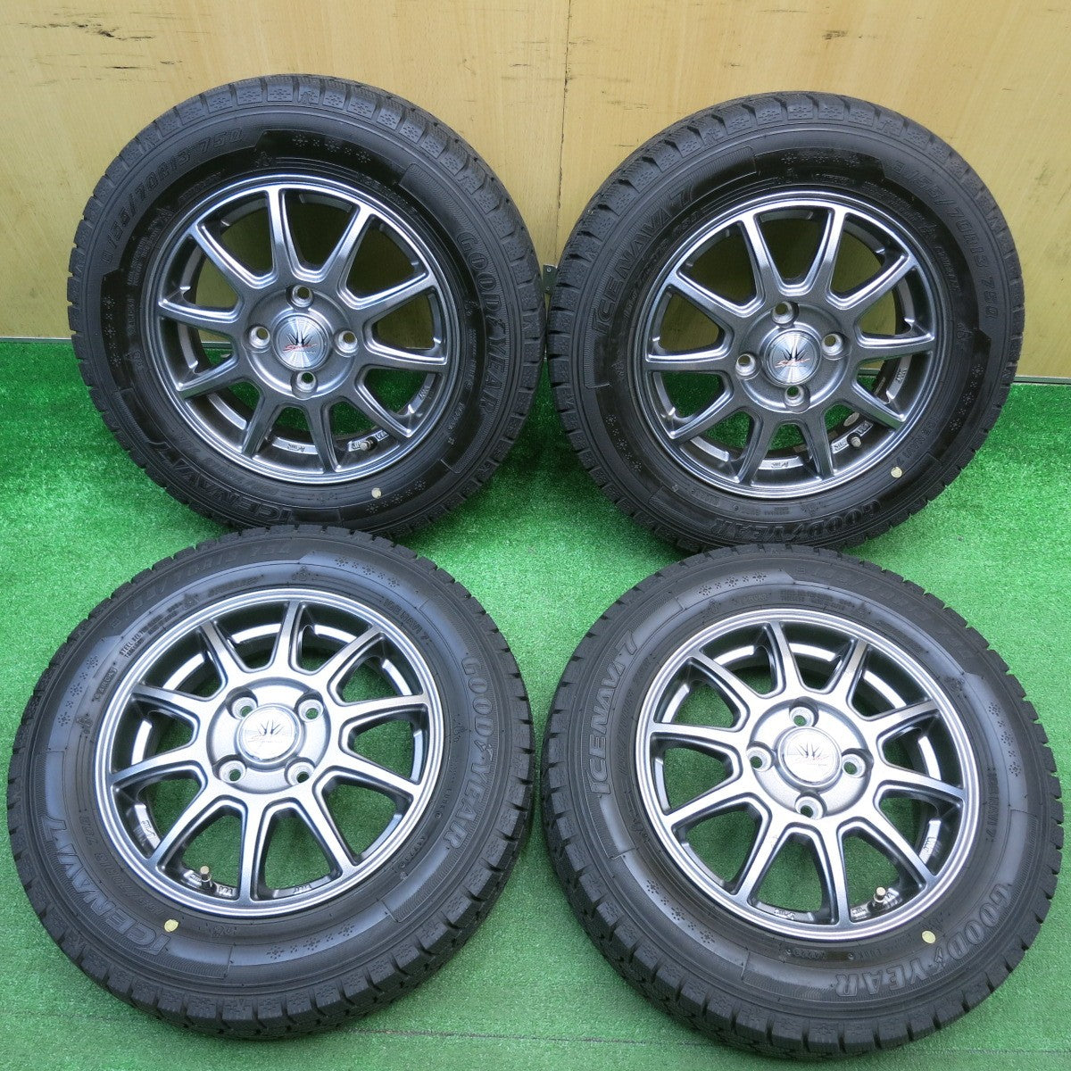 ほぼ未使用！23年！キレイ★LOXARNY SPORT 155/70R13 スタッドレス グッドイヤー アイスナビ7 ロクサーニ スポーツ 13インチ PCD100/4H★5113019HAス