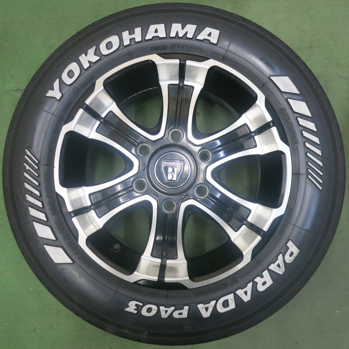 4本価格★ハイエース 等 215/65R16 ヨコハマ PARADA PA03 ホワイトレター BARBERO W-DEEPS バルベロ 16インチ PCD139.7/6H★5120101SKノ