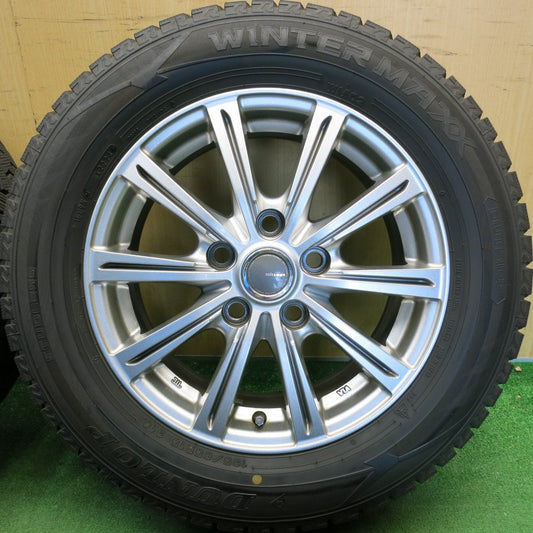 バリ溝！24年！キレイ！9.5分◎スタッドレス 195/65R15 ダンロップ ウインターマックス WM02 MiLLOUS PS ミルアス 15インチ PCD114.3/5H◎6071802HAス