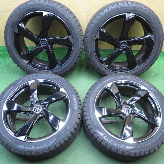 バリ溝！21年！キレイ！9.5分★アウディ 等 ユーロアクシス クロスエッジ 255/45R20 スタッドレス ヨコハマ アイスガード G075 社外 アルミ 20インチ PCD112/5H★5081104NJス