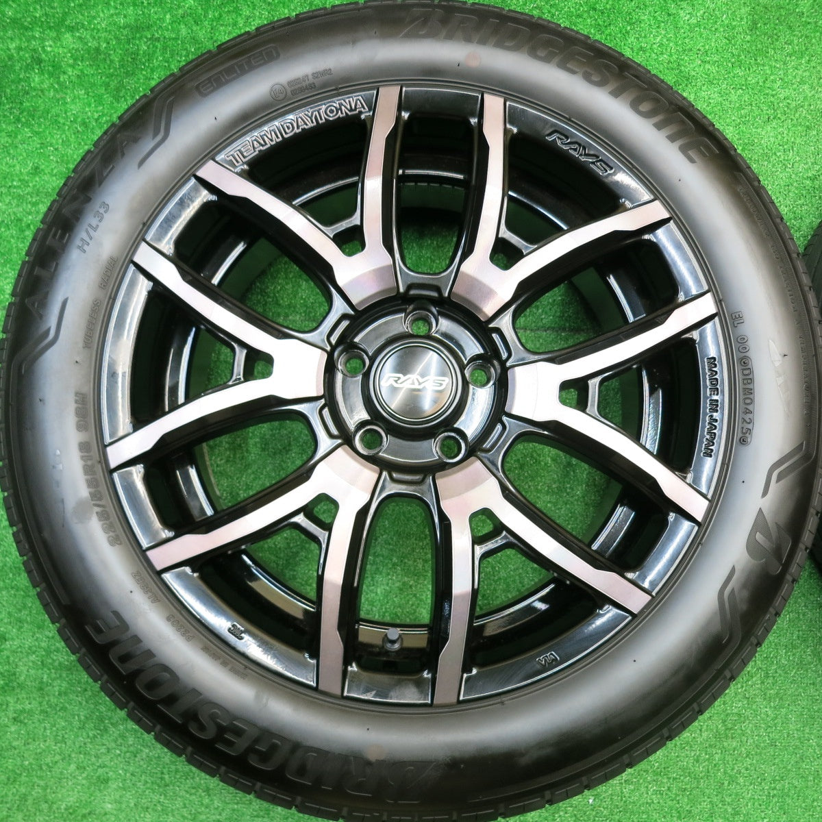 バリ溝！25年！キレイ！9.5分★RAYS TEAM DAYTONA F6 DRIVE 225/55R18 ブリヂストン アレンザ H/L 33 レイズ チーム デイトナ ドライブ 18インチ PCD114.3/5H★5101203HAノ