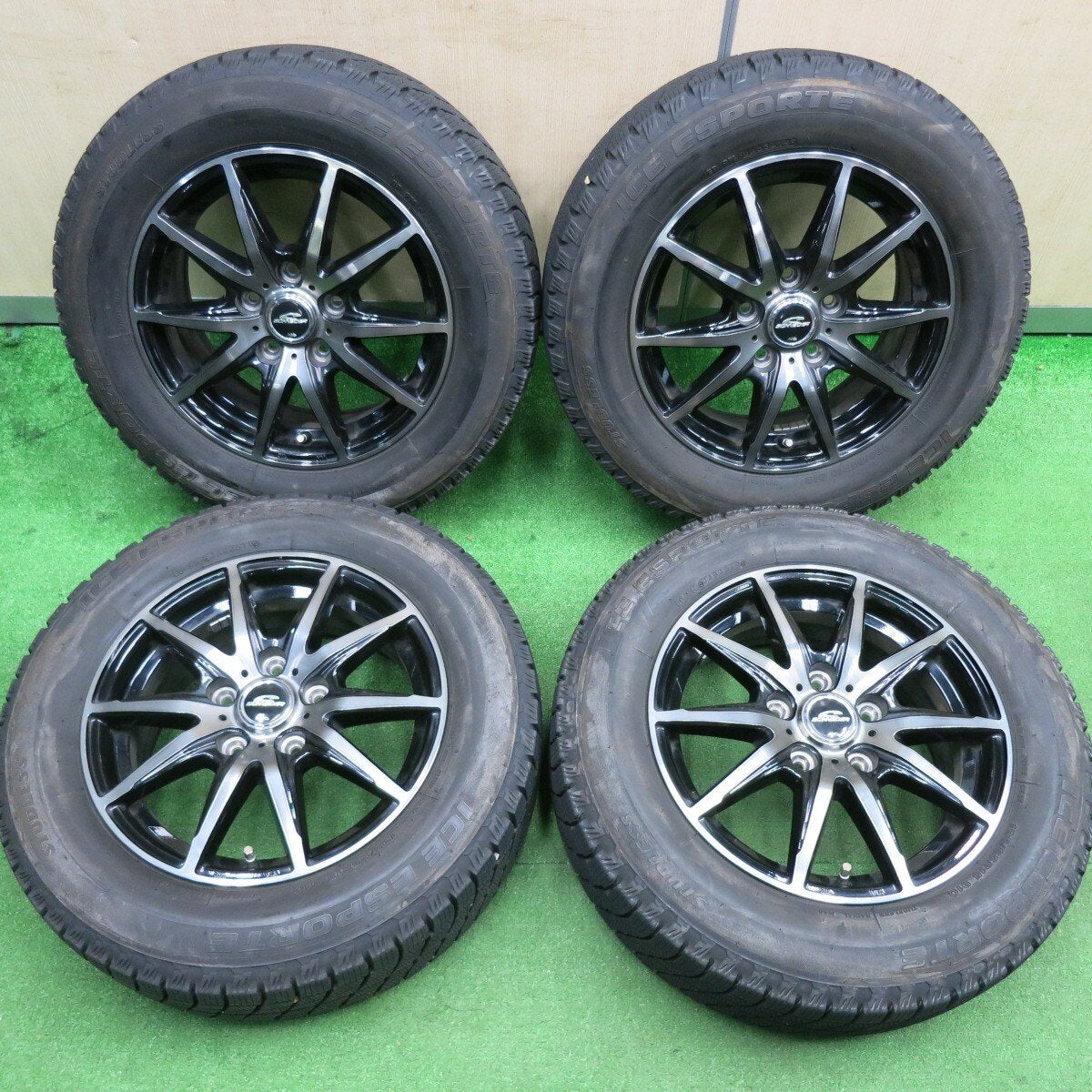 バリ溝！キレイ！9.5分★スタッドレス 195/65R15 アイスエスポルテ SCHNEIDER MiD シュナイダー 15インチ PCD114.3/5H★4123103HAス