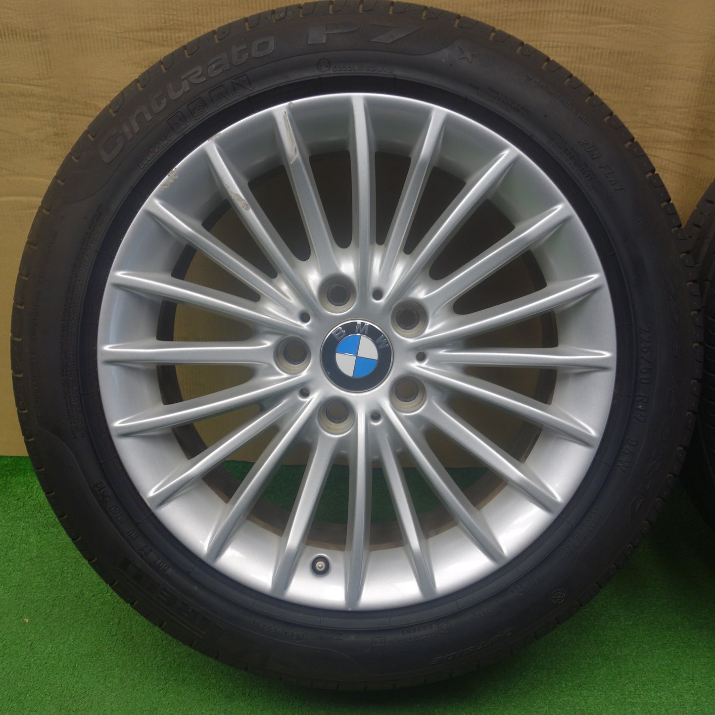 バリ溝！9.5分★BMW 3シリーズ F30 F31 純正 225/50R17 ピレリ Cinturato P7 17インチ PCD120/5H★6052101KTノ