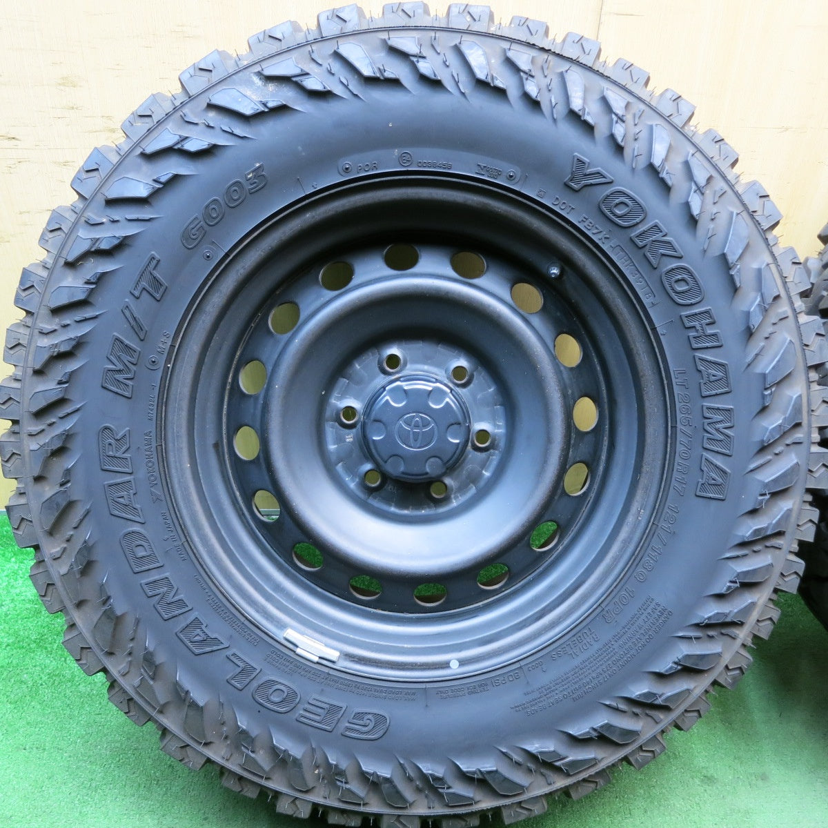 バリ溝！9分★トヨタ FJクルーザー 純正 スチール 265/70R17 121/118Q 10PR ヨコハマ ジオランダー M/T G003 17インチ PCD139.7/6H★5053110HAノ