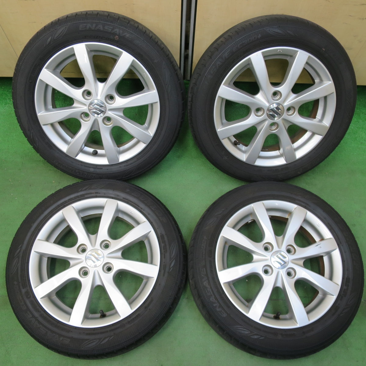 [送料無料] 4本価格★スズキ MH34S ワゴンR スティングレー 純正 155/65R14 ダンロップ エナセーブ EC300+ 14インチ PCD100/4H★5033108イノ
