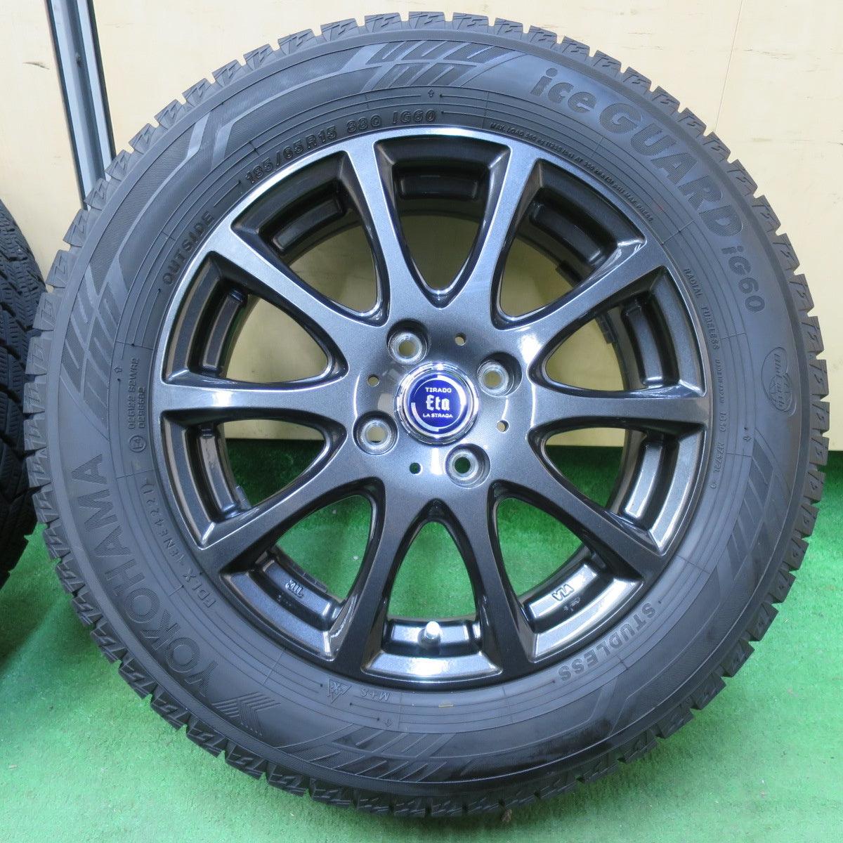 [送料無料] バリ溝！21年！キレイ！9分★スタッドレス 185/65R15 ヨコハマ アイスガード iG60 TIRADO Eta LA STRADA ラストラーダ 15インチ PCD100/4H★4103104イス
