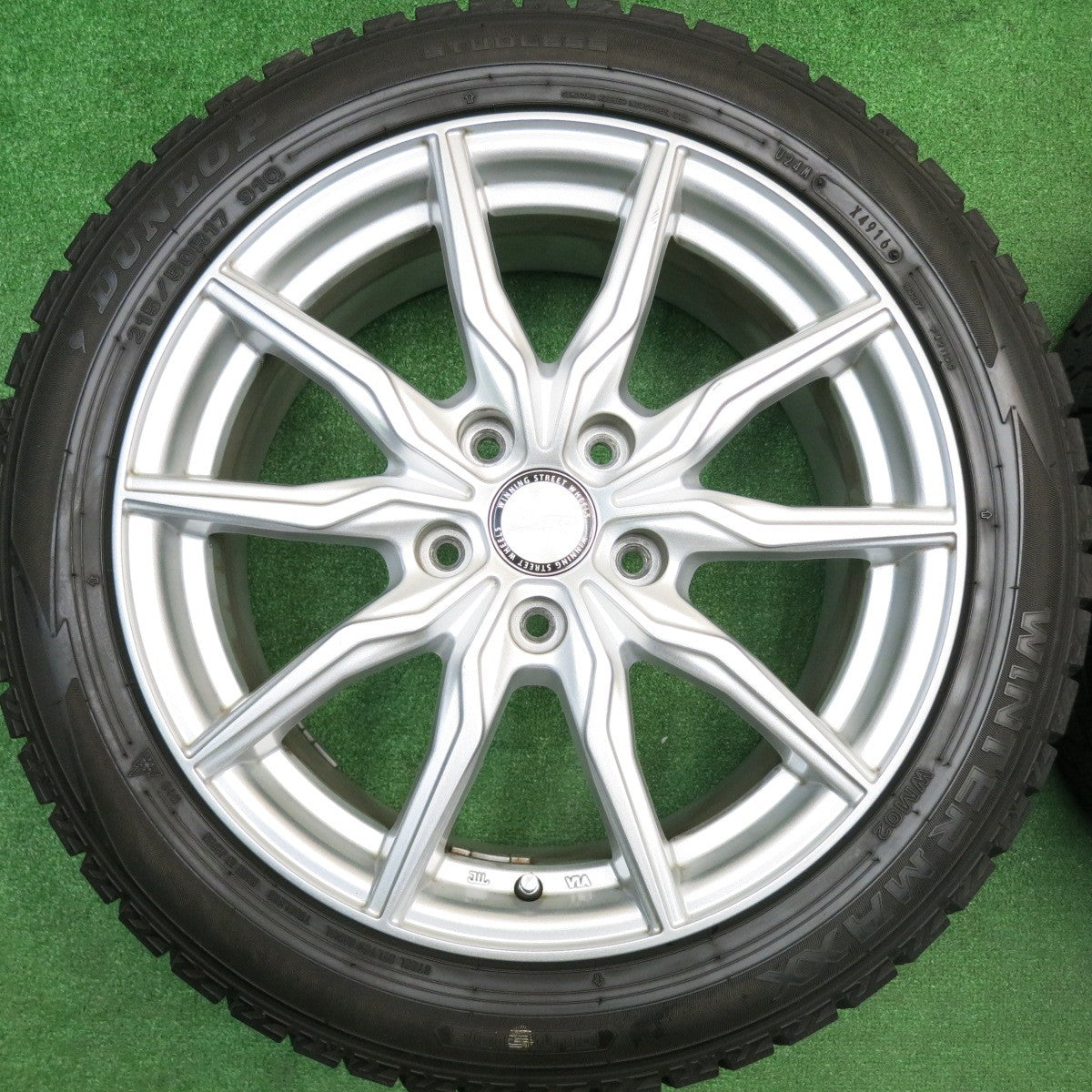 バリ溝！9.5分★スタッドレス 215/50R17 ダンロップ ウインターマックス WM02 B-win 社外 アルミ 17インチ PCD114.3/5H★5110612HAス