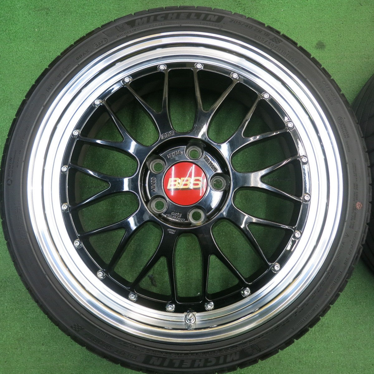 バリ溝！23年！キレイ！9.5分★ミニ クーパー 等 BBS LM455 205/40R18 ミシュラン パイロットスポーツ4 18インチ PCD112/5H★5051604AKノ