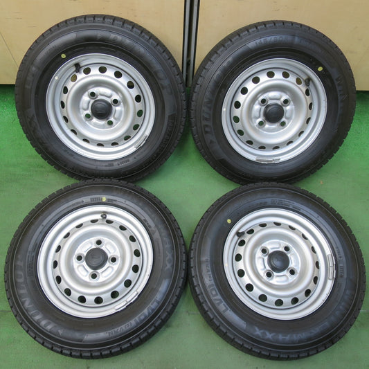 バリ溝！24年！キレイ！ほぼ10分★ダイハツ ハイゼット 純正 スチール 145/80R12 80/78N スタッドレス ダンロップ ウインターマックス LV01 12インチ PCD100/4H★5092909イス