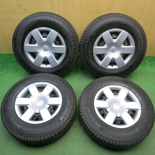 ほぼ未使用！23年★トヨタ 200系 ハイエース 純正 スチール 195/80R15 107/105R スタッドレス ミシュラン AGILIS X-ICE 15インチ PCD139.7/6H★6042305HAス