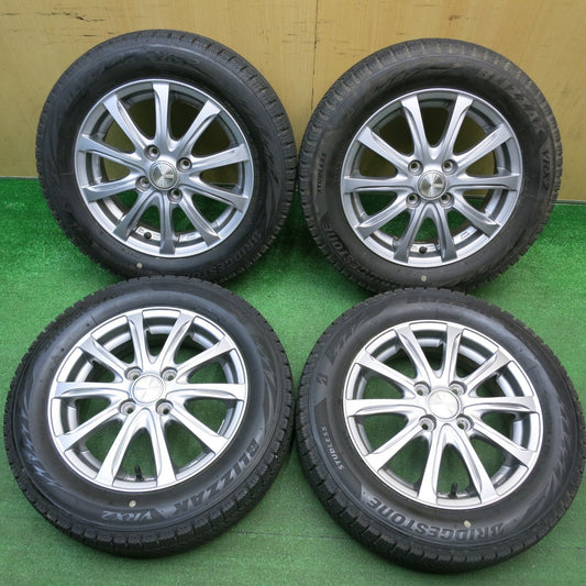 バリ溝！22年！キレイ！8.5分★スタッドレス 165/65R14 ブリヂストン ブリザック VRX2 WEZEN 社外 アルミ 14インチ PCD100/4H★5121310HAス