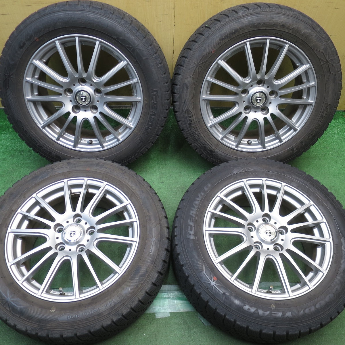バリ溝！キレイ！9分◎スタッドレス 205/60R16 グッドイヤー アイスナビ6 GMach 社外 アルミ 16インチ PCD114.3/5H◎6101201NJス