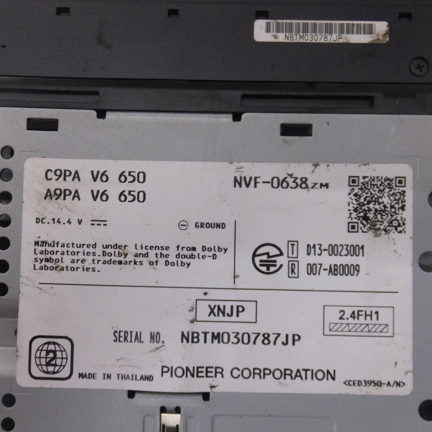 [送料無料] ★パイオニア製 マツダ 純正 カーナビ メモリーナビ CA9PA　C9PA V6 650　A9PA V6 650　NVF-0638ZM[17]★