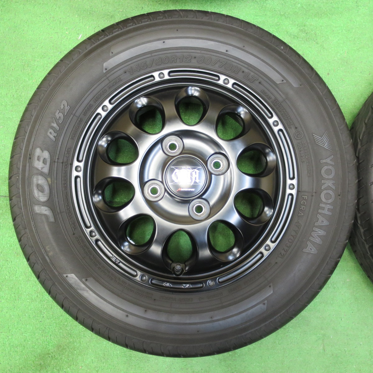 *送料無料* バリ溝！22年！綺麗！9.5分★145/80R12 80/78N ヨコハマ JOB RY52 GAIA MANARAY SPORT マナレイ 12インチ PCD100/4H★4062103イノ