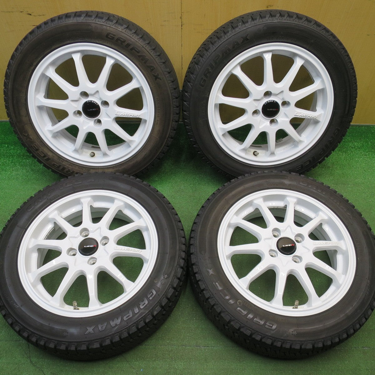バリ溝！22年！キレイ！9.5分以上★スタッドレス 165/65R15 グリップマックス グリップアイス X LM SPORT LM-10R LMスポーツ 15インチ PCD100/4H★6021801NJス