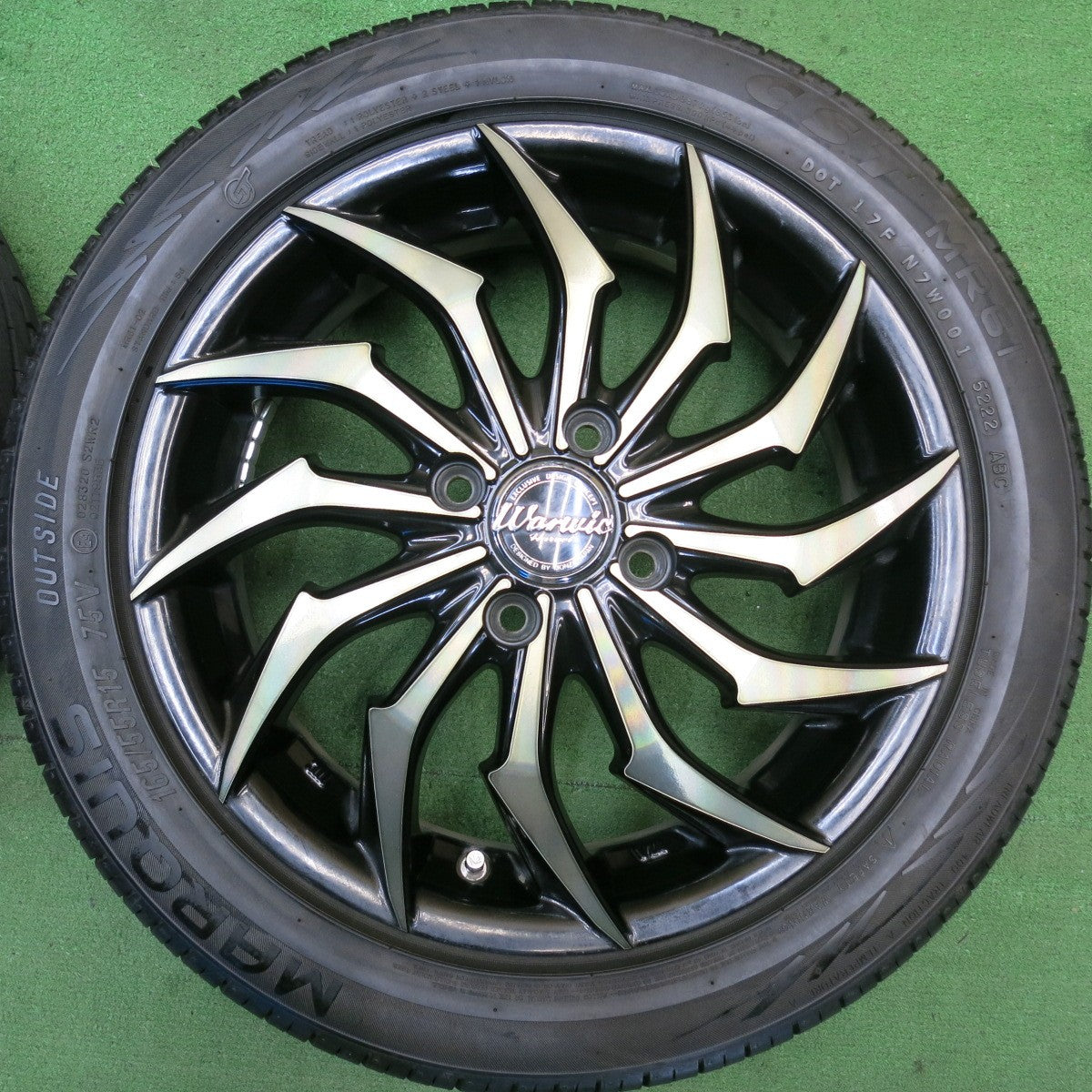 バリ溝！23年！キレイ！9.5分★Warwic HARVEL 165/55R15 マーキス CST MR61 ワーウィック ハーベル 15インチ 軽サイズ PCD100/4H★6040507HAノ