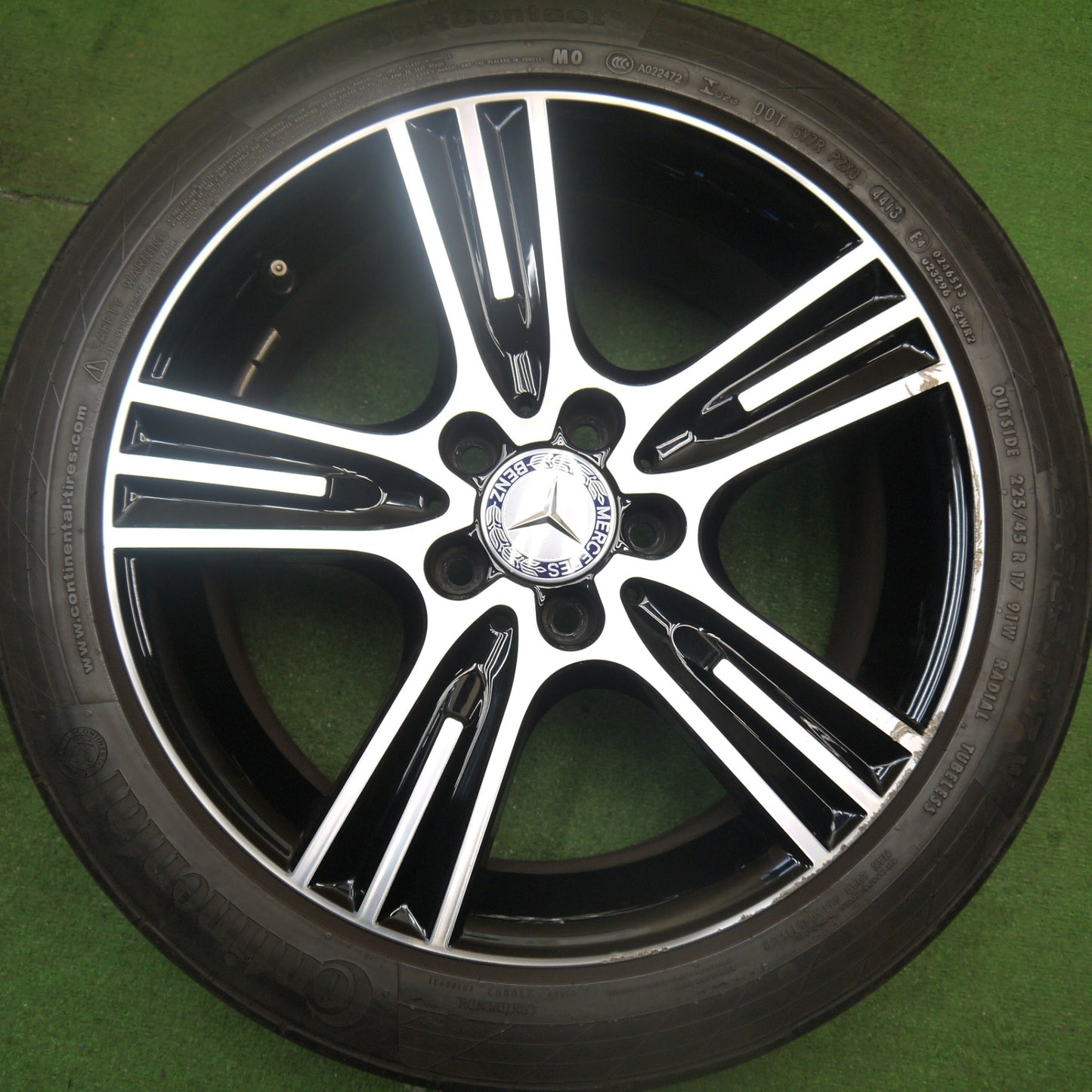 [送料無料] キレイ★ベンツ Cクラス W204 純正 225/45R17 コンチネンタル コンチスポーツ コンタクト5 17インチ PCD112/5H★5032412Hノ