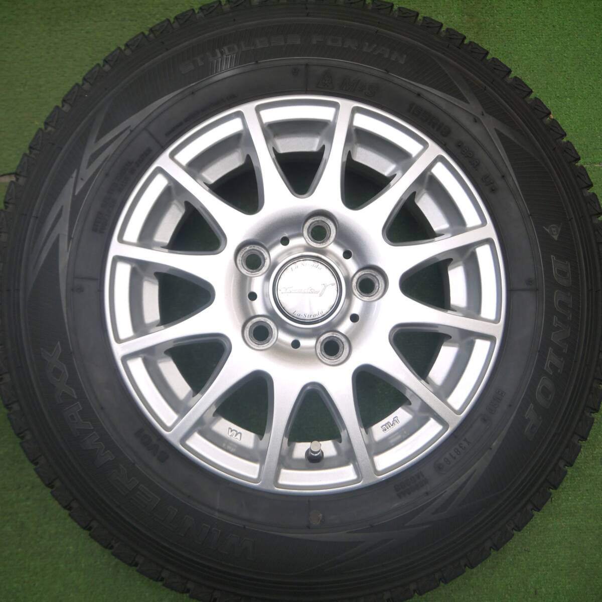 バリ溝！キレイ！9.5分★スタッドレス 165R13 8PR ダンロップ ウインターマックス SV01 Tiradoγ La-Strada ティラード ラストラーダ 13インチ PCD114.3/5H★5020411Hス