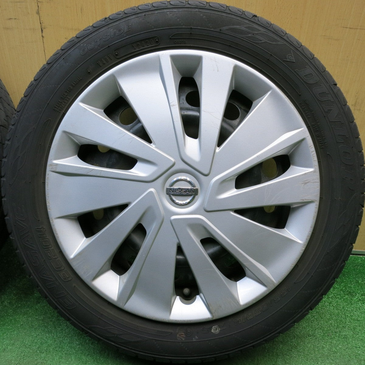4本価格★日産 デイズ 純正 スチール 155/65R14 ダンロップ エナセーブ EC204 14インチ PCD100/4H★6032905HAノ
