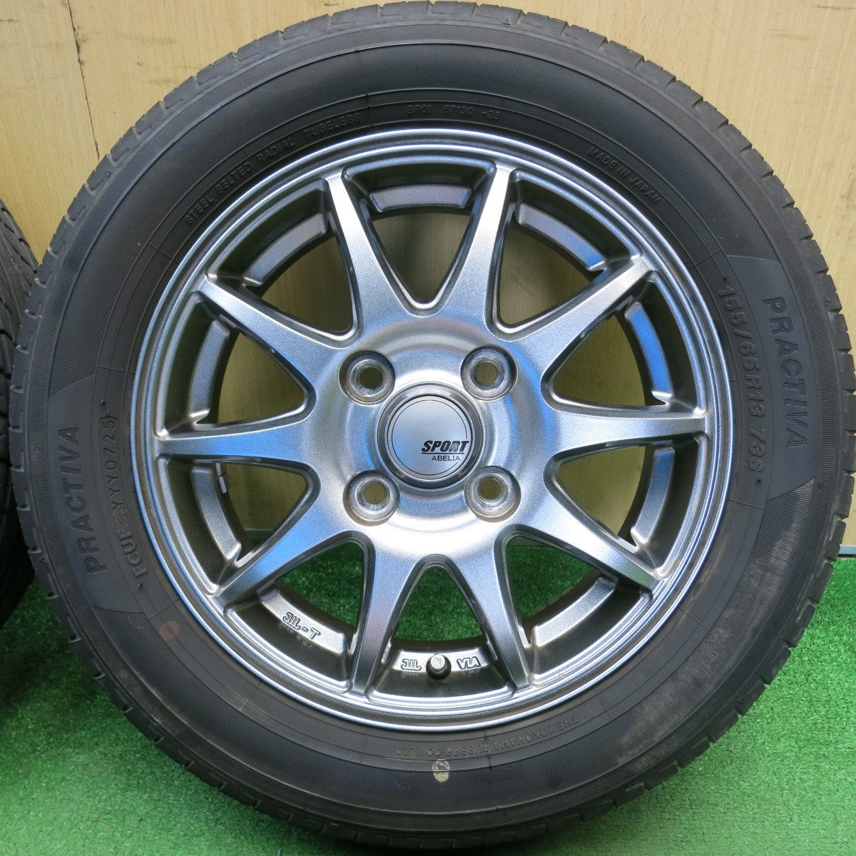 バリ溝！25年！9.5分以上★155/65R13 プラクティバ ヨコハマ SPORT ABELIA スポルト アベリア 13インチ PCD100/4H★6041905HAノ