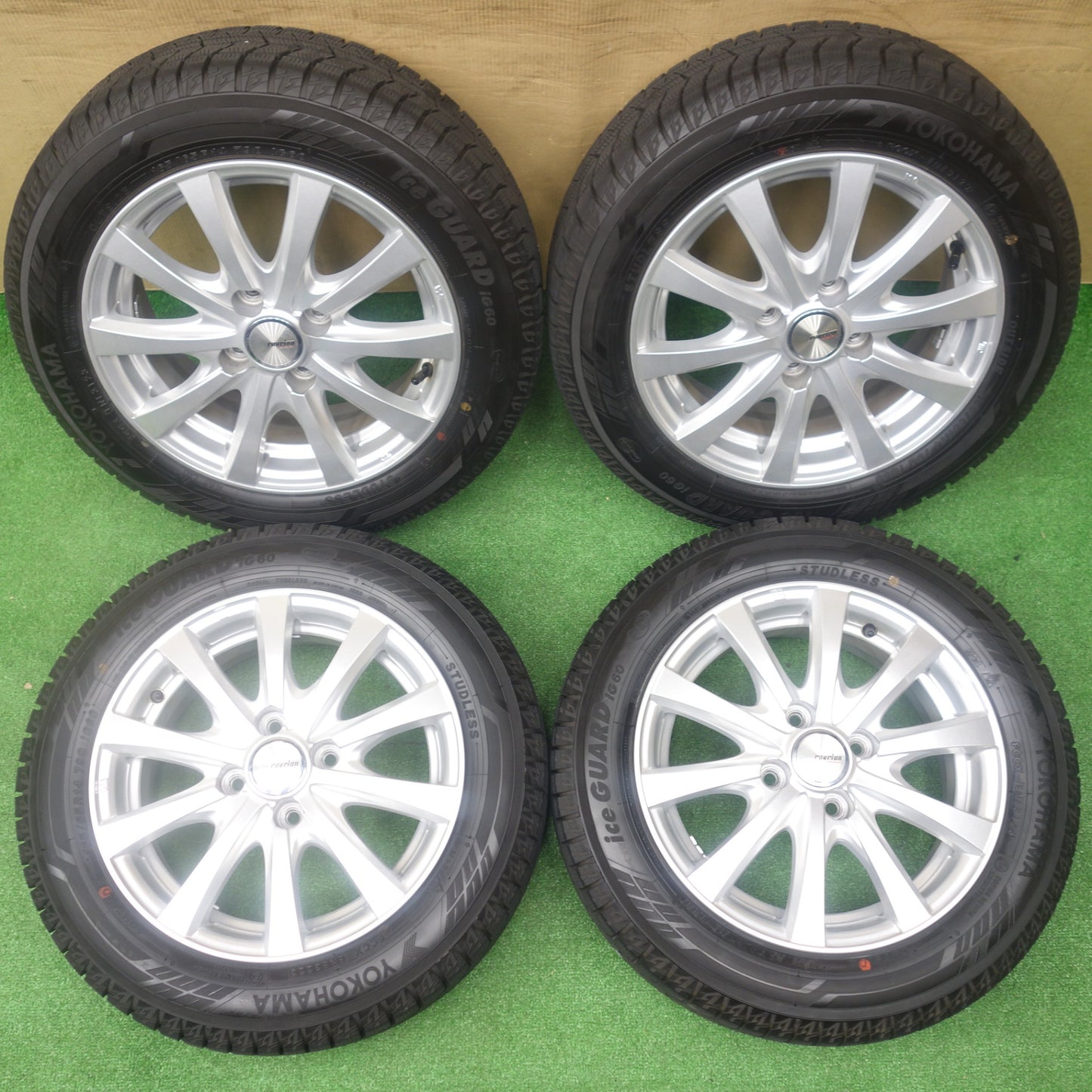 バリ溝！23年！キレイ！ほぼ10分★スタッドレス 165/65R14 ヨコハマ アイスガード iG60 ravrion RS01 ラブリオン 14インチ PCD100/4H★6011903KTス